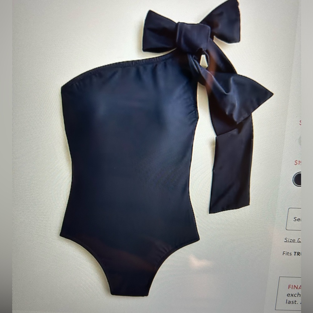 J Crew One Shoulder Bow Swimsuit